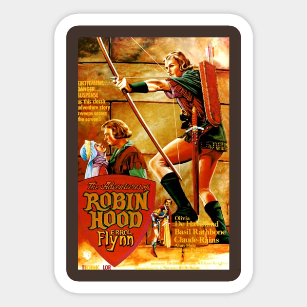 Classic Adventure Movie Poster - Robin Hood Sticker by Starbase79